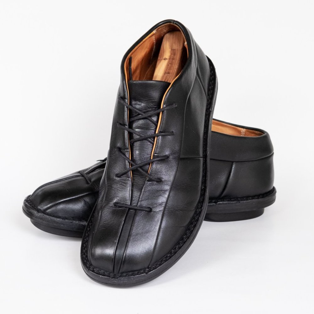 Trippen Men's Black Leather Casual Dress Fashion European Shoes, Size 42
